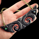Pekapeka Black Bone Carving Pendant Necklace