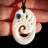 Manaia Koru Bone Carving Pendant Necklace - NZ Maori Inspired