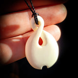 Natural Carved Maori Bone Carving Pendant Necklace - Infinity Patu