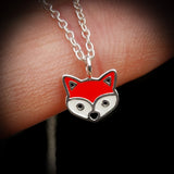 Childrens 925 Solid Sterling Silver Fox Necklace