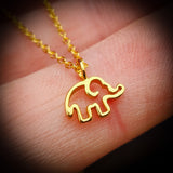 Childrens 925 Solid Sterling Silver Gold Elephant Necklace