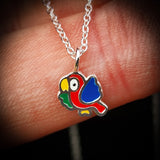 Childrens 925 Solid Sterling Silver Parrot Necklace