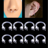 Clear Horseshoe Transparent Piercing Retainer - 16G