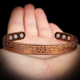 Copper Magnetic Flower Cuff Bracelet