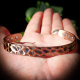 Copper Magnetic Hammer Finish Cuff Bracelet