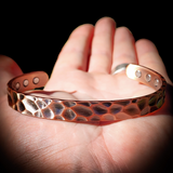 Copper Magnetic Hammer Finish Cuff Bracelet