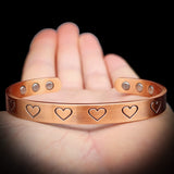 Copper Magnetic Heart Cuff Bracelet