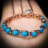 Copper Magnetic & Turquoise Chain Bracelet