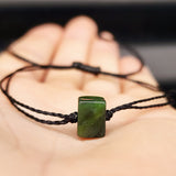Greenstone Cube Double Strand Bracelet