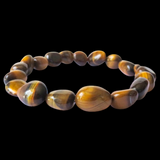Irregular Polished Tiger Eye Stone Elastic Bracelet