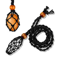 Adjustable Empty Macrame Stone Holder Crystal Pouch Necklace