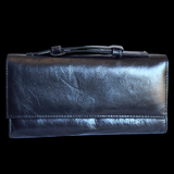 Genuine Leather Clutch Purse - Black
