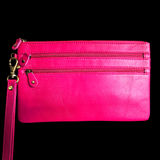 Genuine Leather Clutch Purse - Pink