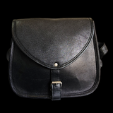 Genuine Leather Shoulder Hand Bag - Black