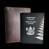 Genuine Leather Passport Holder / Travel Wallet - Brown
