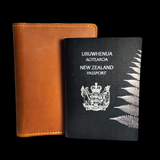 Genuine Leather Passport Holder / Travel Wallet - Tan