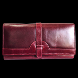 Genuine Leather Purse - Burgundy