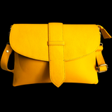 Genuine Leather Shoulder Hand Bag - Yellow