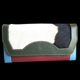 Genuine Leather & Cow Hair Patchwork Purse