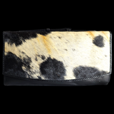 Genuine Leather & Cow Hair Purse - Black & White