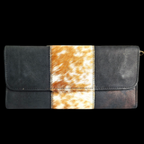 Genuine Leather & Cow Hair Purse - Black