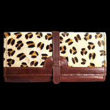 Genuine Leather & Cow Hair Purse - Brown Leopard