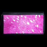 Genuine Leather & Cow Hair Purse - Color Splash Pink