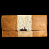 Genuine Leather & Cow Hair Purse - Tan