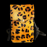 Genuine Leather & Cow Hair Shoulder Bag - Cheetah