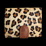 Genuine Leather & Cow Hair Wallet - Brown Leopard