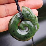Natural Greenstone Manaia Koru Pendant Necklace