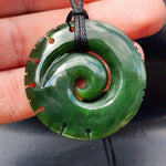 Greenstone Notched Koru Pendant Necklace