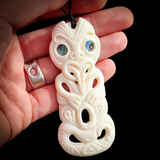 Hei Tiki Bone Carving Pendant Necklace - NZ Maori Inspired