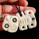 Hei Tiki Side Hanging Carving Pendant Necklace - NZ Maori Inspired