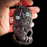 Hei Tiki XL Bone Carving Pendant Necklace - NZ Maori Inspired