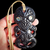 Hei Tiki XL Bone Carving Pendant Necklace - NZ Maori Inspired