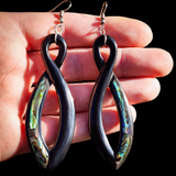 Infinity Twist Black Bone Carving Earrings