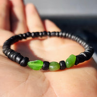 Greenstone & Black Coconut Wood Bracelet