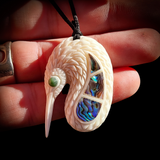 Kiwi Bone Carving Pendant Necklace - NZ Maori Inspired