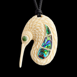 Kiwi Bone Carving Pendant Necklace