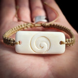 Koru Bone Carving Macrame Bracelet