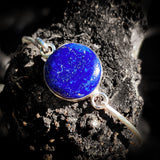 Solid 925 Sterling Silver & Natural Lapis Lazuli Cuff Bracelet