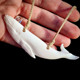Humpback Whale Bone Carving Pendant Necklace