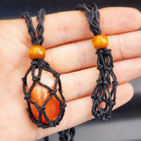 Adjustable Empty Macrame Stone Holder Crystal Pouch Necklace