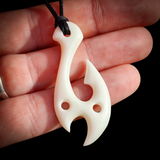 Hook Bone Carving Pendant Necklace - NZ Maori Inspired