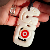 Manaia Toki Bone Carving Pendant Necklace - NZ Maori Inspired