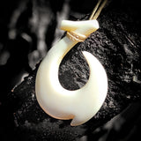 Natural Maori Bone Carving Pendant Necklace - Wide Hook