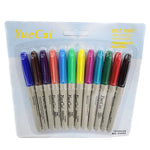 12x Multi Colored Vivid Permanent Marker Pens
