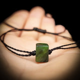 NZ Greenstone Pounamu Cube Double Strand Bracelet