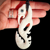 Manaia Hook Bone Carving Pendant Necklace - NZ Maori Inspired